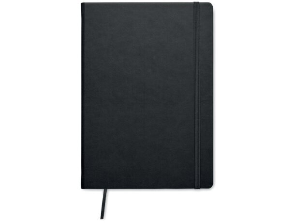 Libretas con banda elastica tapa rígida papel reciclado marca Ours Negro detalle 2