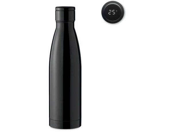 Botella térmica con logo Belo LUX con termómetro LED táctil 500ml Negro detalle 3