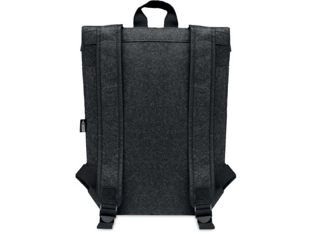 Mochila para portátil con correa de algodón fieltro rPET Indico Pack Gris oscuro detalle 4