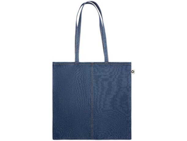 Bolsa de compras plegables personalizada Style Tote denim reciclado 50% Azul detalle 1