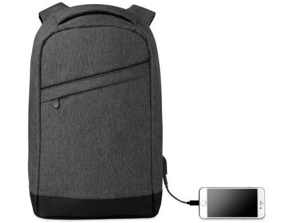 Mochilas de publicidad conector USB y compartimento portátil Berlin Negro detalle 1