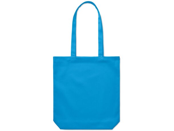 Bolsa ecológica asas largas algodón 270 g/m2 Rassa Coloured Azul claro detalle 4