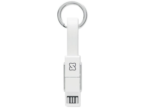 Llaveros con cable de carga originales metal KEY C Blanco detalle 5