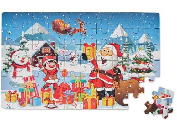 Puzzle personalizado Pazuru económico 60 piezas navideñas caja de lata Multicolor detalle 1