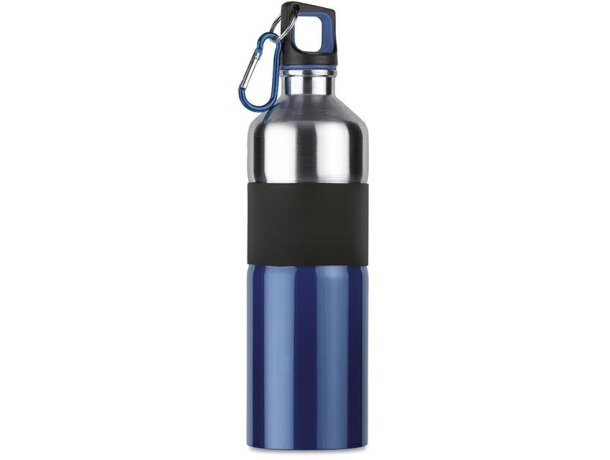 Botella deportiva bicolor de acero personalizada personalizada azul