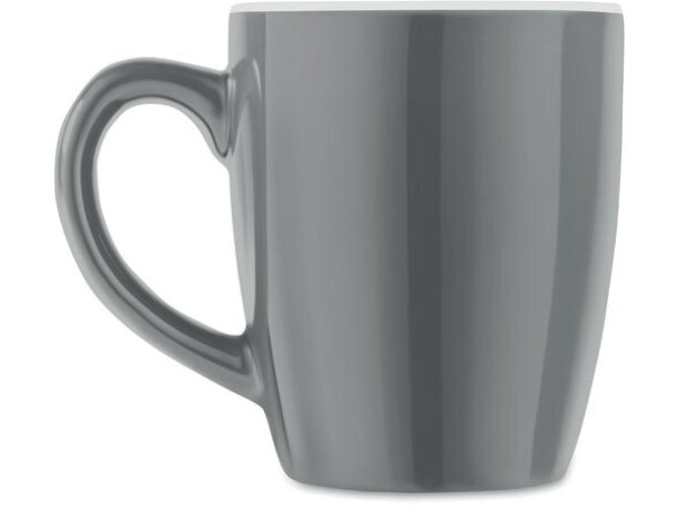 Taza personalizada Colour Trent cerámica 300ml caja regalo individual Gris claro detalle 5