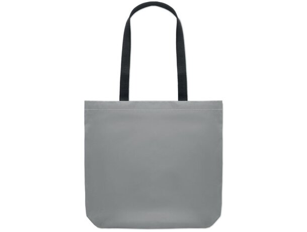 Bolsa de compra para merchandising Visi Tote reflectante poliéster 190D Plateado mate detalle 2