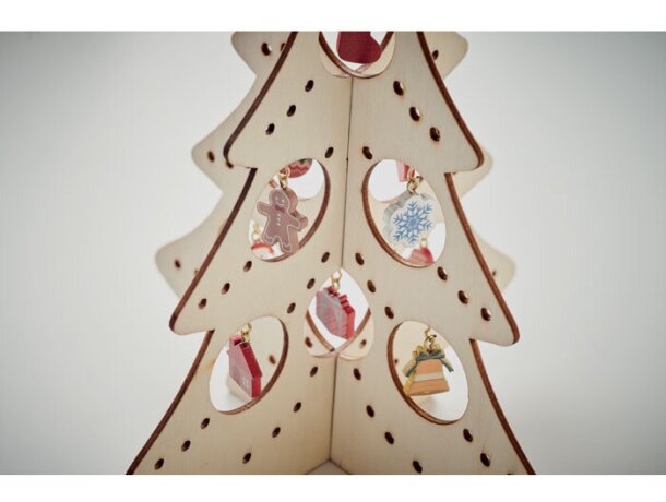 Adorno árbol de navidad diseño original de madera Silueta Madera detalle 3