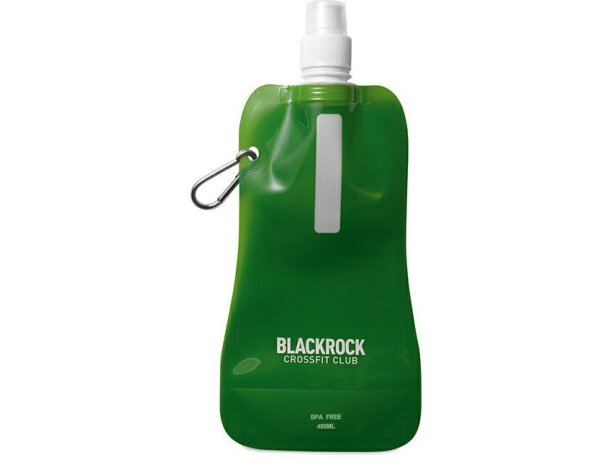 Botella de agua plegable enrollable personalizada merchandising verde transparente