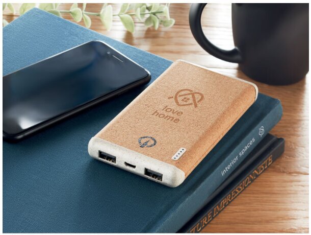 Powerbank con carga rápida y carcasa ecológica Ralia 10000mAh 10W Beige detalle 2