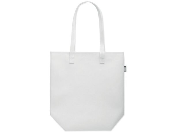 Bolsas de tela baratas personalizadas Nata de fieltro RPET con asas largas Blanco detalle 7