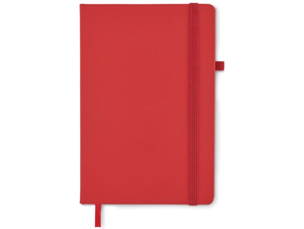 Libreta banda elastica con hojas a rayas de polipiel Arpu Rojo detalle 6