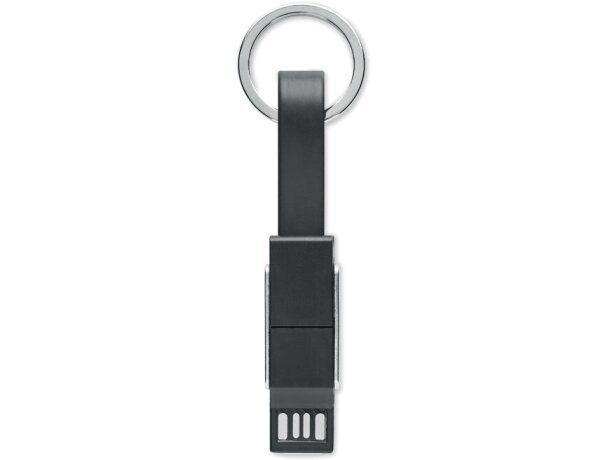 Llaveros con cable de carga originales metal KEY C Negro detalle 1