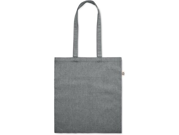 Bolsas de compra Abin ecológicas de algodón reciclado con asas largas Gris oscuro detalle 6