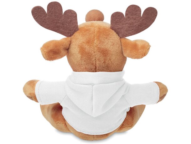 Peluches bordados personalizable Rudolph con sudadera con capucha Blanco detalle 6