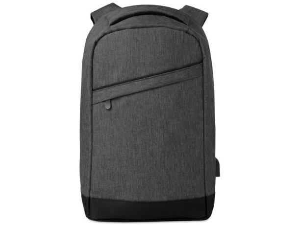 Mochilas de publicidad conector USB y compartimento portátil Berlin Gris claro detalle 14