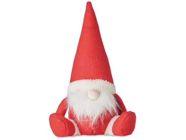 Duende de navidad de fieltro relleno de algodón para decorar tu hogar Rojo detalle 2