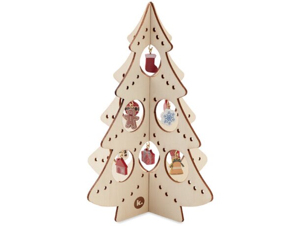 Adorno árbol de navidad diseño original de madera Silueta Madera detalle 2