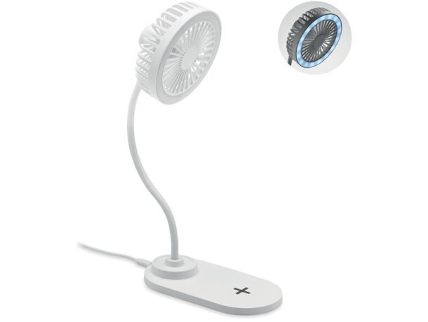 Cargadores inalámbricos con ventilador Viento y luz para sobremesa 10W Blanco detalle 3