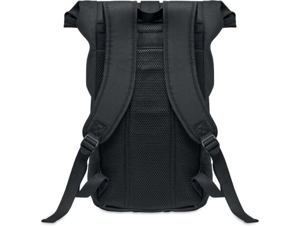 Mochilas deportivas personalizadas canvas lavado Zurich Roll alta calidad 340 gr/m&#xB2; Negro detalle 1