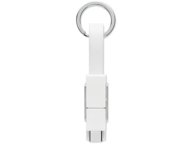 Llaveros con cable de carga originales metal KEY C Blanco detalle 4