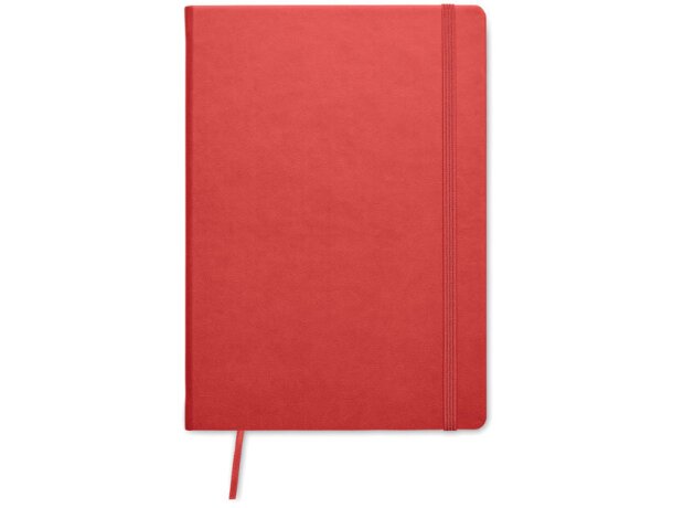 Libretas con banda elastica tapa rígida papel reciclado marca Ours Rojo detalle 11