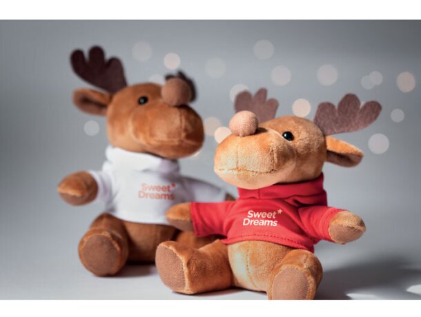 Peluches bordados personalizable Rudolph con sudadera con capucha Rojo detalle 4