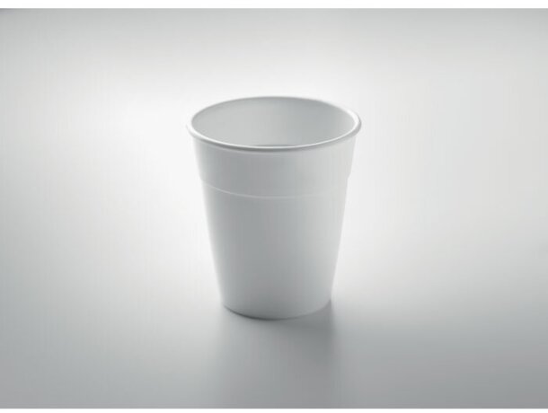 Vasos de plástico con capacidad de 350ml marca Oria material PP Blanco detalle 2