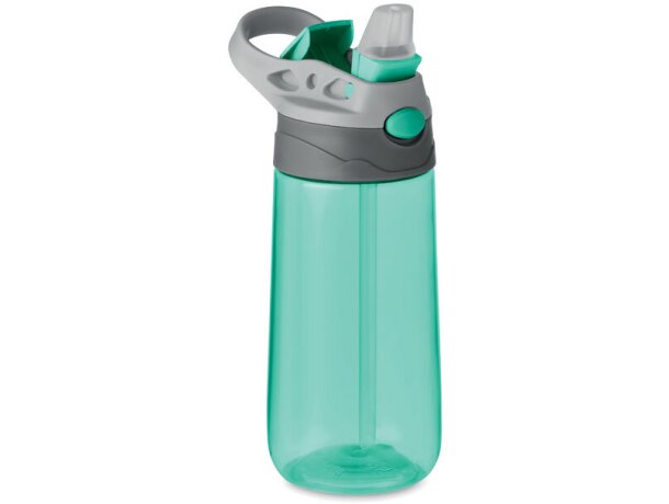 Botella de Tritán™ 450ml Shiku para deporte personalizada con logo verde transparente