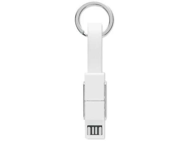 Llaveros con cable de carga originales metal KEY C Blanco detalle 3