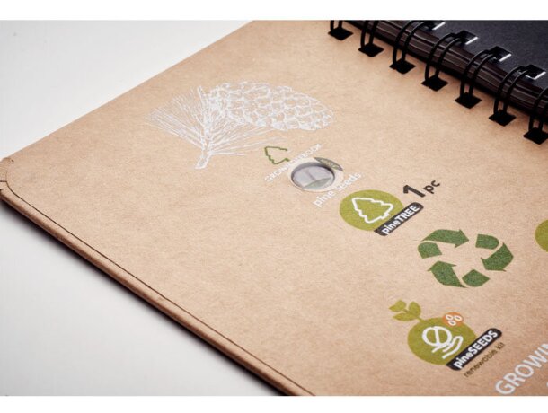 Libreta pino Grownotebook™ personalizada