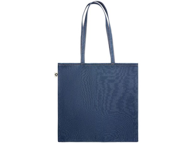 Bolsa de compras plegables personalizada Style Tote denim reciclado 50% Azul detalle 2