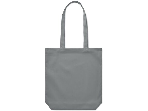 Bolsa ecológica asas largas algodón 270 g/m2 Rassa Coloured Gris claro detalle 1