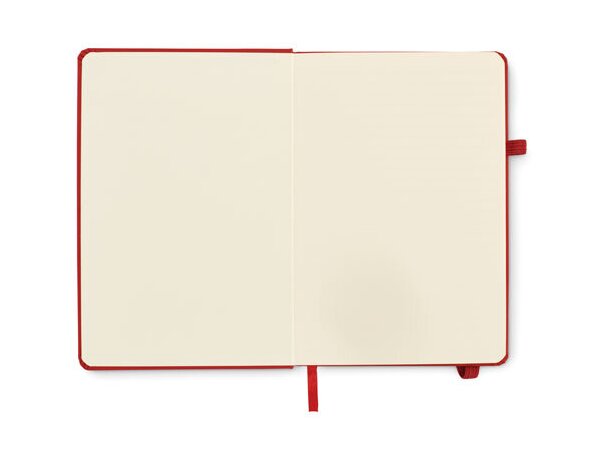 Libreta banda elastica con hojas a rayas de polipiel Arpu Rojo detalle 5