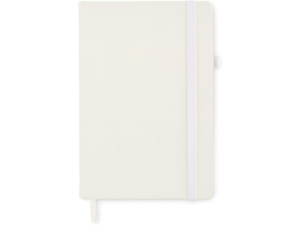 Libreta banda elastica con hojas a rayas de polipiel Arpu Blanco detalle 9