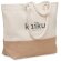 Bolsa de playa Pantai con asas de cordón y base de yute 280 gr/m&#xB2; Beige detalle 3