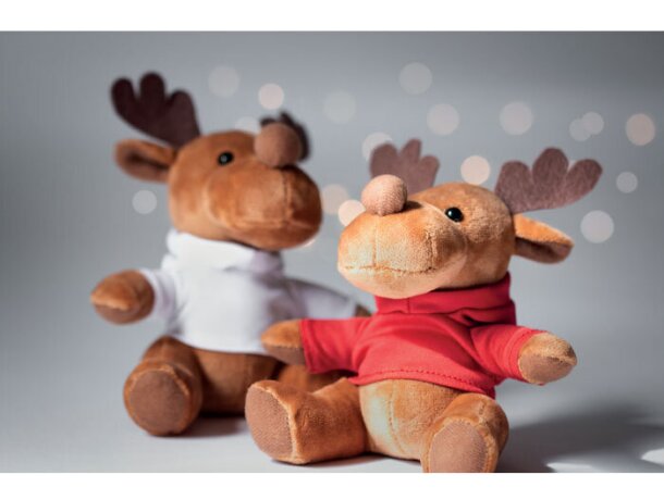 Peluches bordados personalizable Rudolph con sudadera con capucha Rojo detalle 3