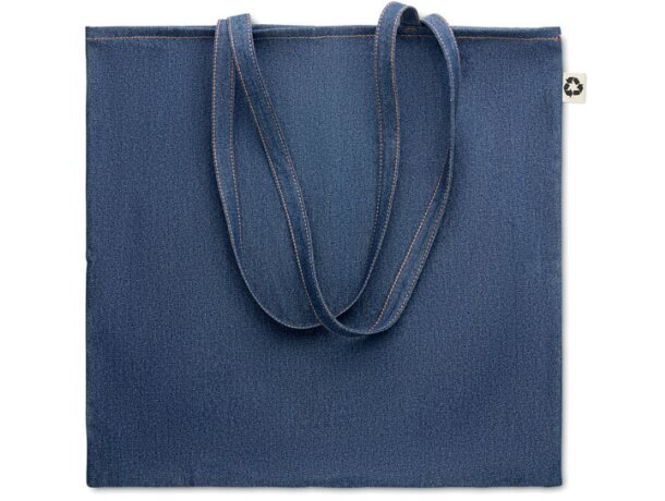 Bolsa de compras plegables personalizada Style Tote denim reciclado 50% Azul detalle 5