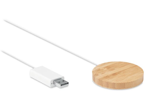 Cargadores inalámbricos soporte magnético bambú Hintois 10W iPhone 12+ Madera detalle 1