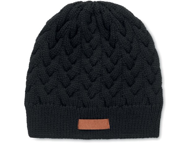 Gorro de lana publicitario con logo Katmai en RPET con etiqueta para impresión Beige detalle 6