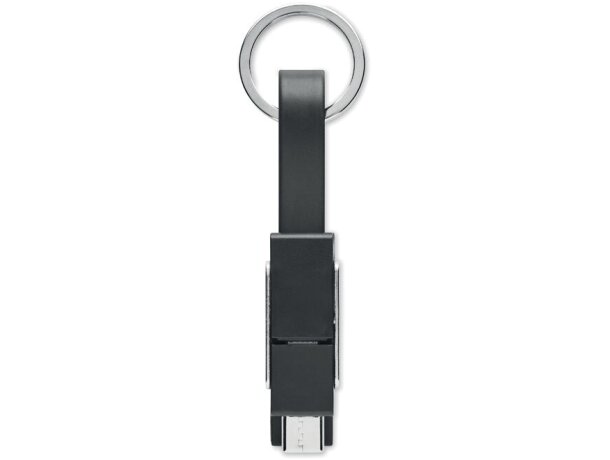 Llaveros con cable de carga originales metal KEY C Negro detalle 2