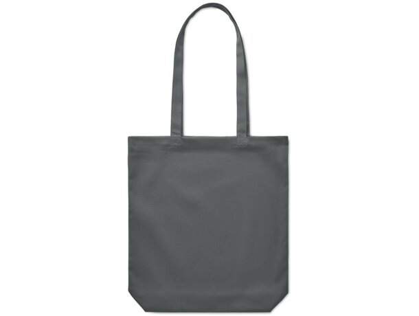 Bolsa ecológica asas largas algodón 270 g/m2 Rassa Coloured Gris oscuro detalle 7