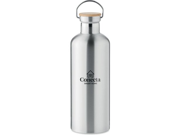 Botella termo personalizada Helsinki Extra acero inoxidable 1500ml anti fugas Plateado mate detalle 5