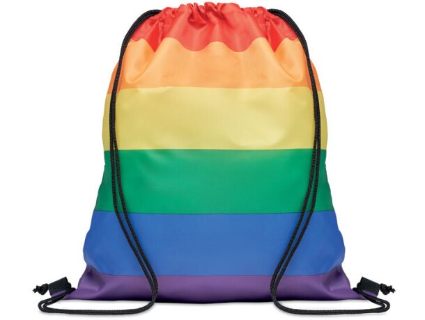 Bolsa cuerdas rainbow de RPET Bow grabada