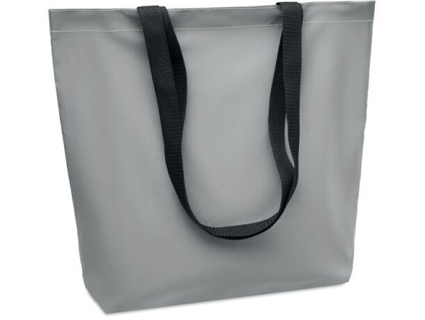 Bolsa de compra para merchandising Visi Tote reflectante poliéster 190D Plateado mate detalle 1