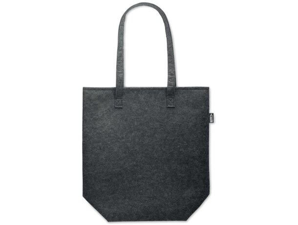 Bolsas de tela baratas personalizadas Nata de fieltro RPET con asas largas Gris oscuro detalle 11