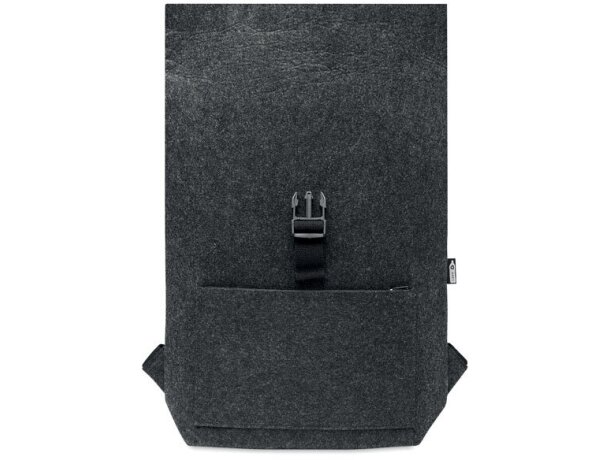 Mochila para portátil con correa de algodón fieltro rPET Indico Pack Gris oscuro detalle 3