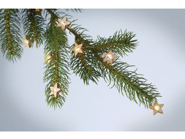 Guirnalda de 20 luces led en forma de estrella de madera Madera detalle 4