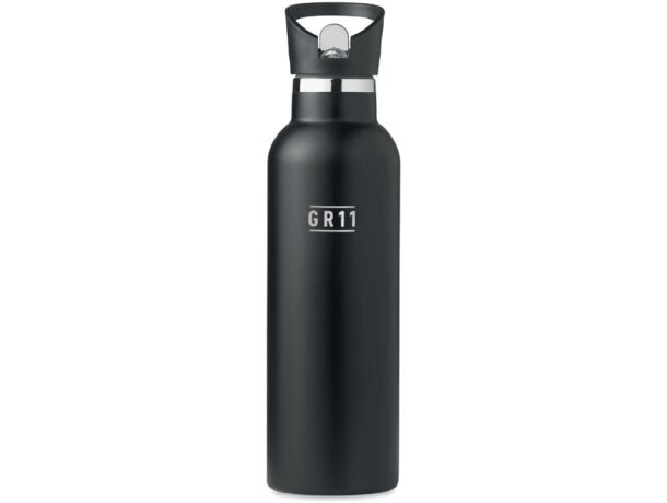 Botellas térmicas personalizadas Tiksi acero inoxidable 700ml tapón anti fugas Negro detalle 1