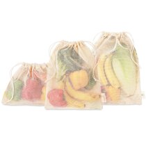 Bolsas baratas set de 3 de algodón para alimentos frescos